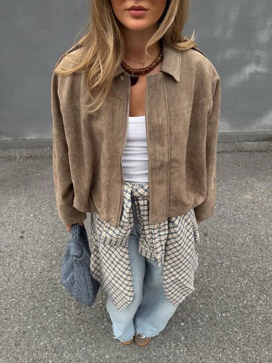 Jackets & Blazers - Maroon Casual Women's Loose Faux Fur Long Sleeve Single-Breasted Jacket